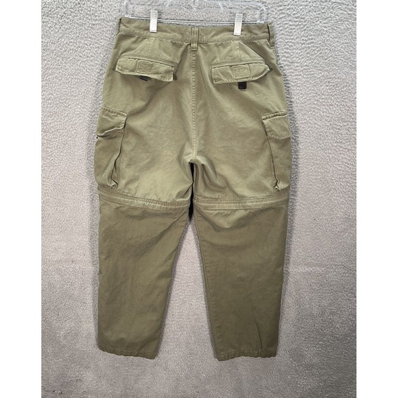 Cabelas Pants Mens 32 Green Convertible Cargo Workwear Outdoors Camping Hiking - Picture 2 of 7